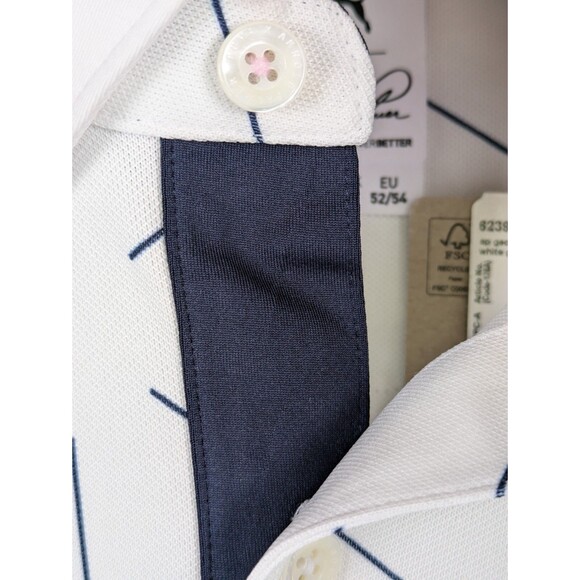 Arnold Palmer X Puma Geo Golf Polo Shirt Mens Medium Cloudspun White Blue - Picture 7 of 16